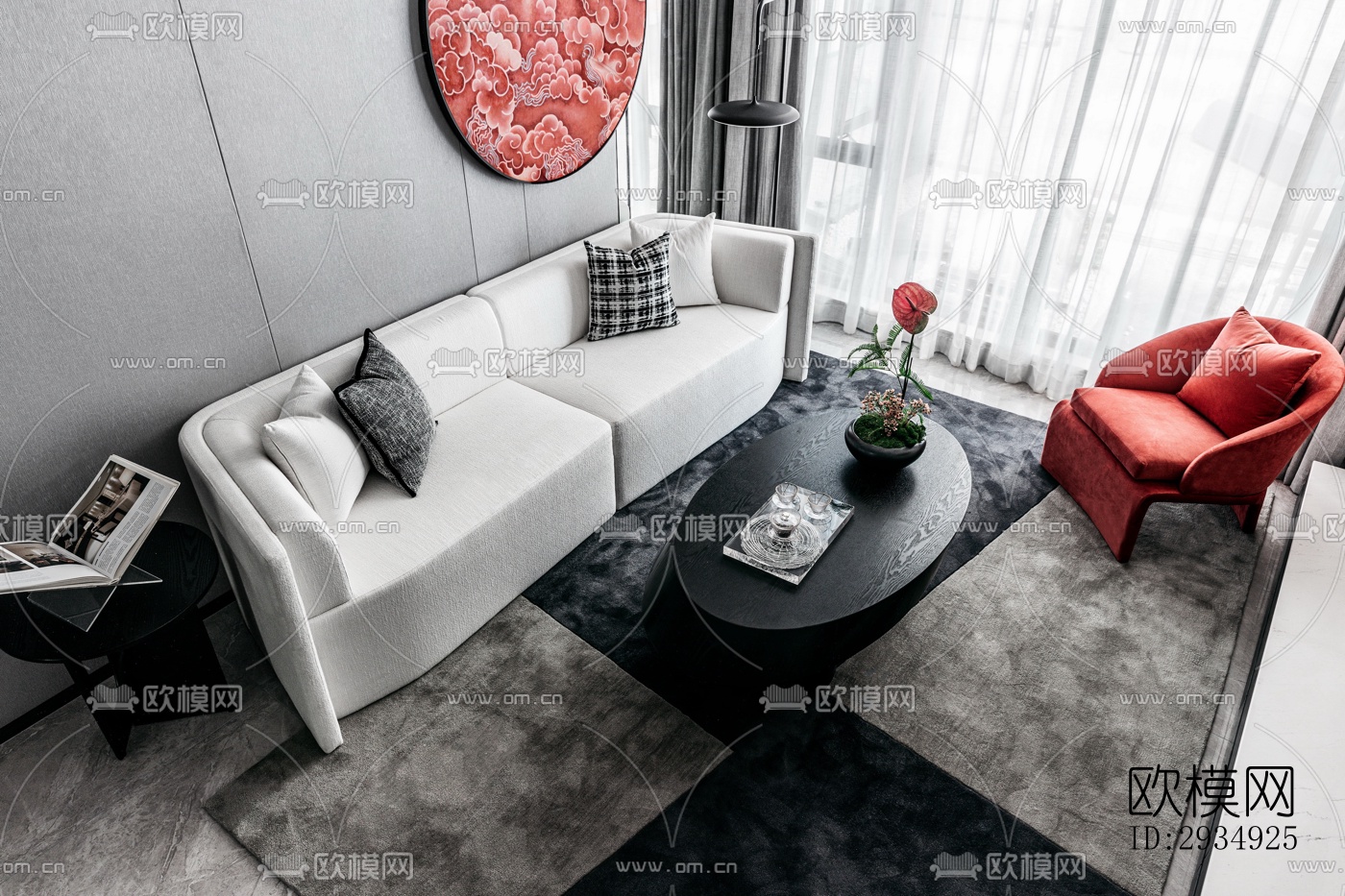 现代平层效果图下载（渲染图5）