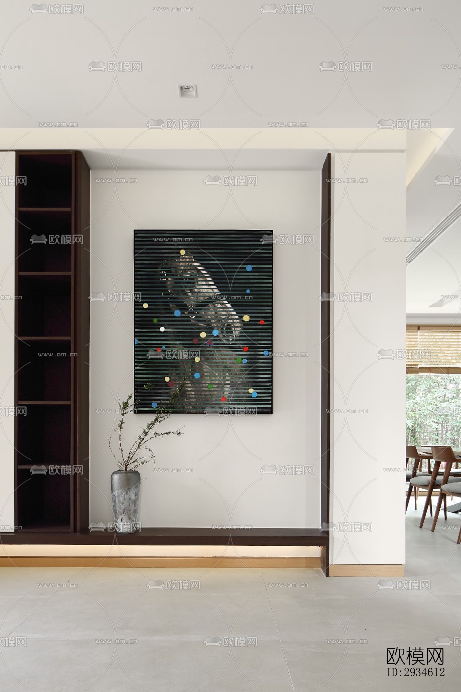 新中式平层效果图下载（渲染图1）