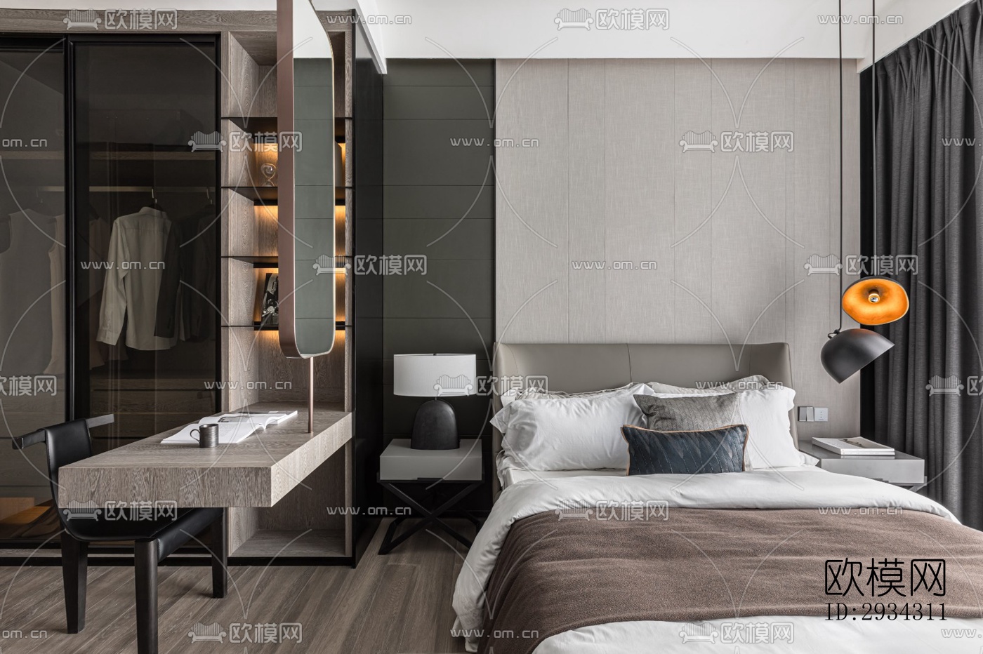 现代复式效果图下载（渲染图3）