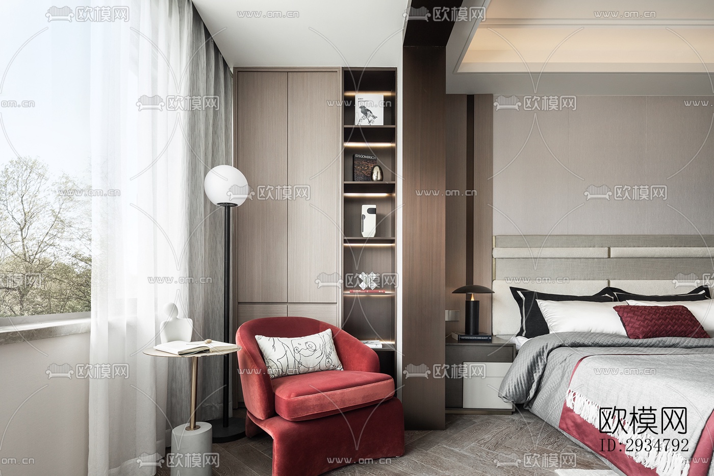 现代平层效果图下载（渲染图4）