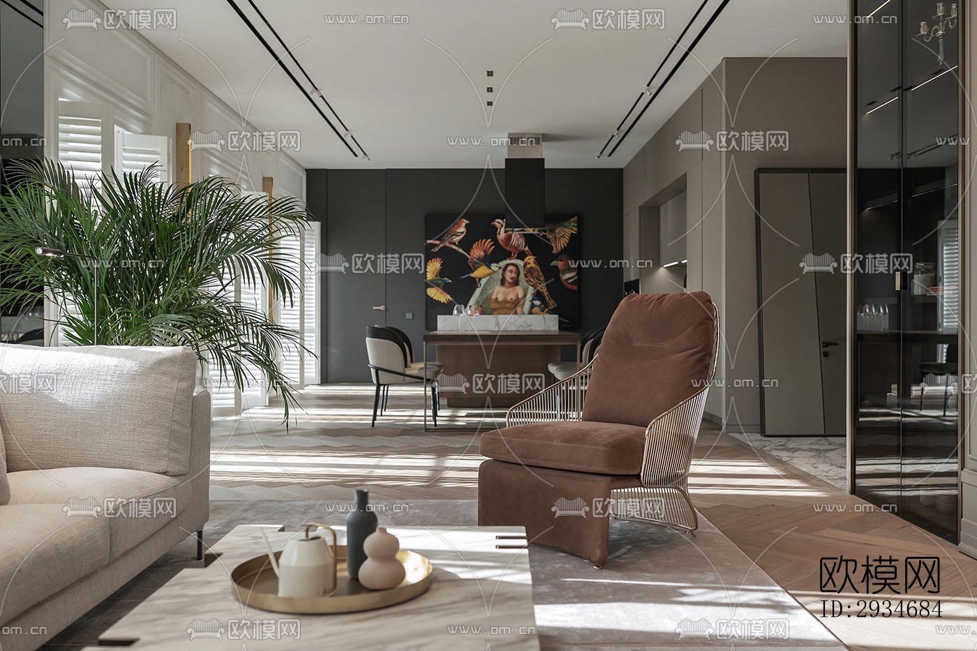 欧式平层效果图下载（渲染图14）