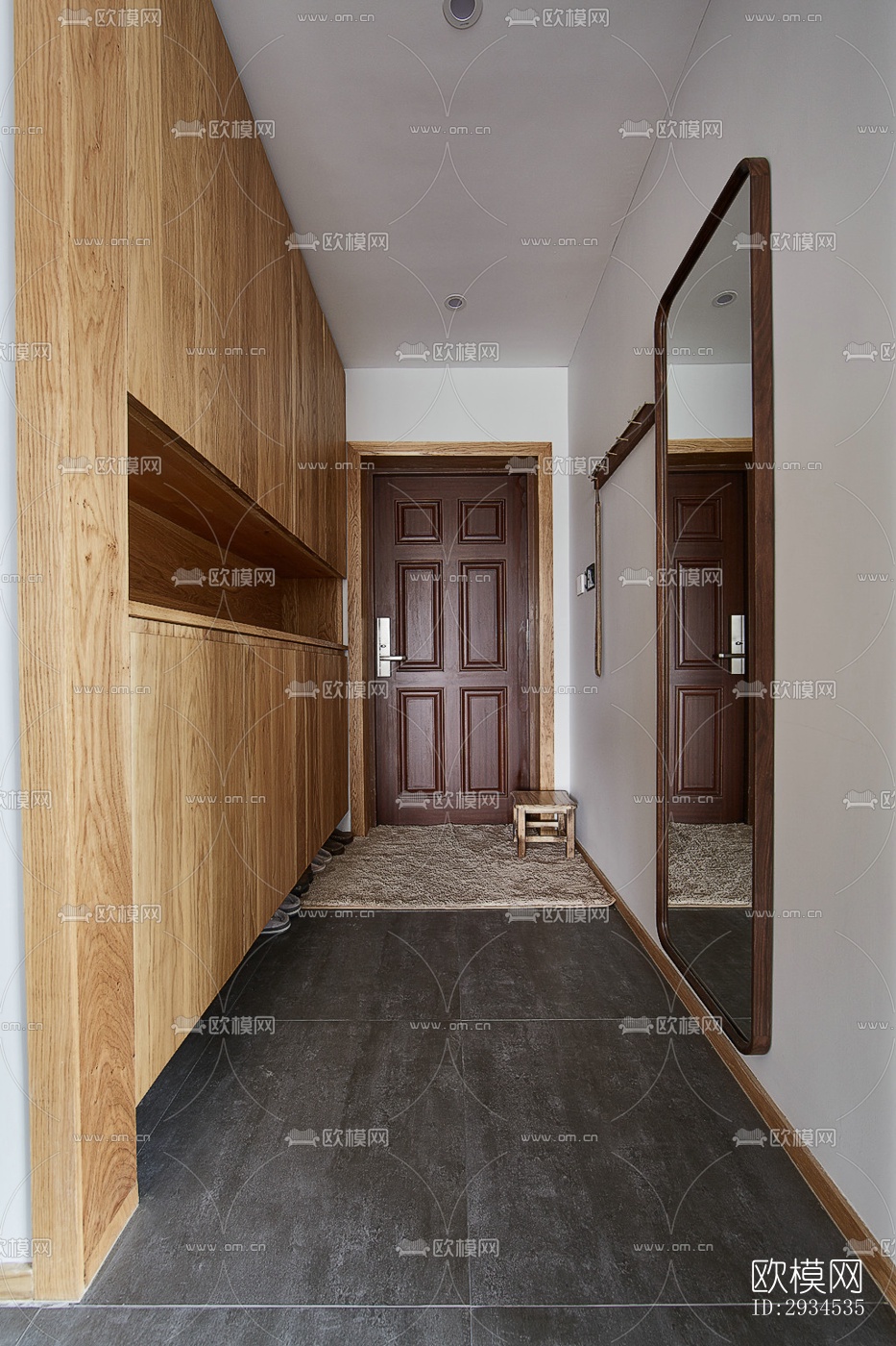 新中式平层效果图下载（渲染图4）