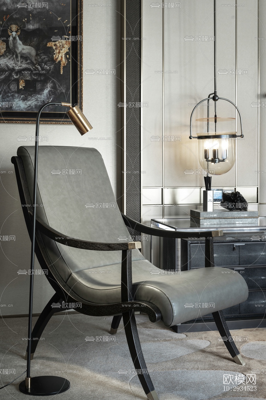 新中式平层效果图下载（渲染图8）