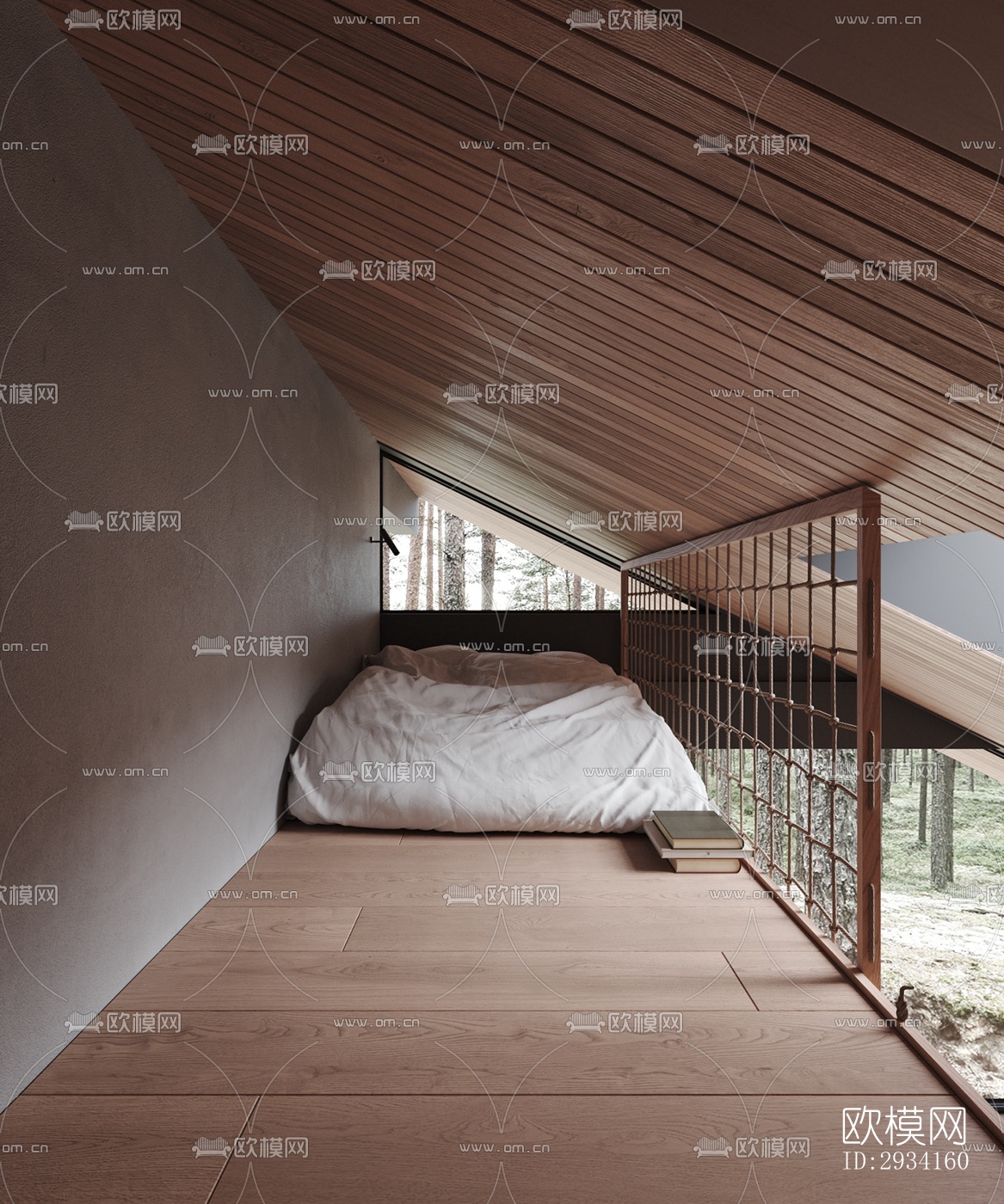 高级灰别墅效果图下载（渲染图9）