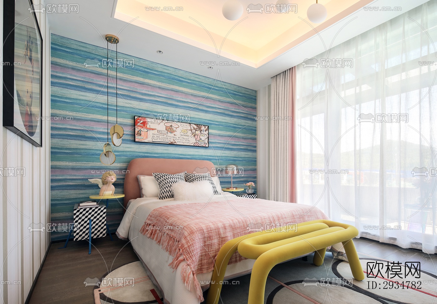 现代平层效果图下载（渲染图5）