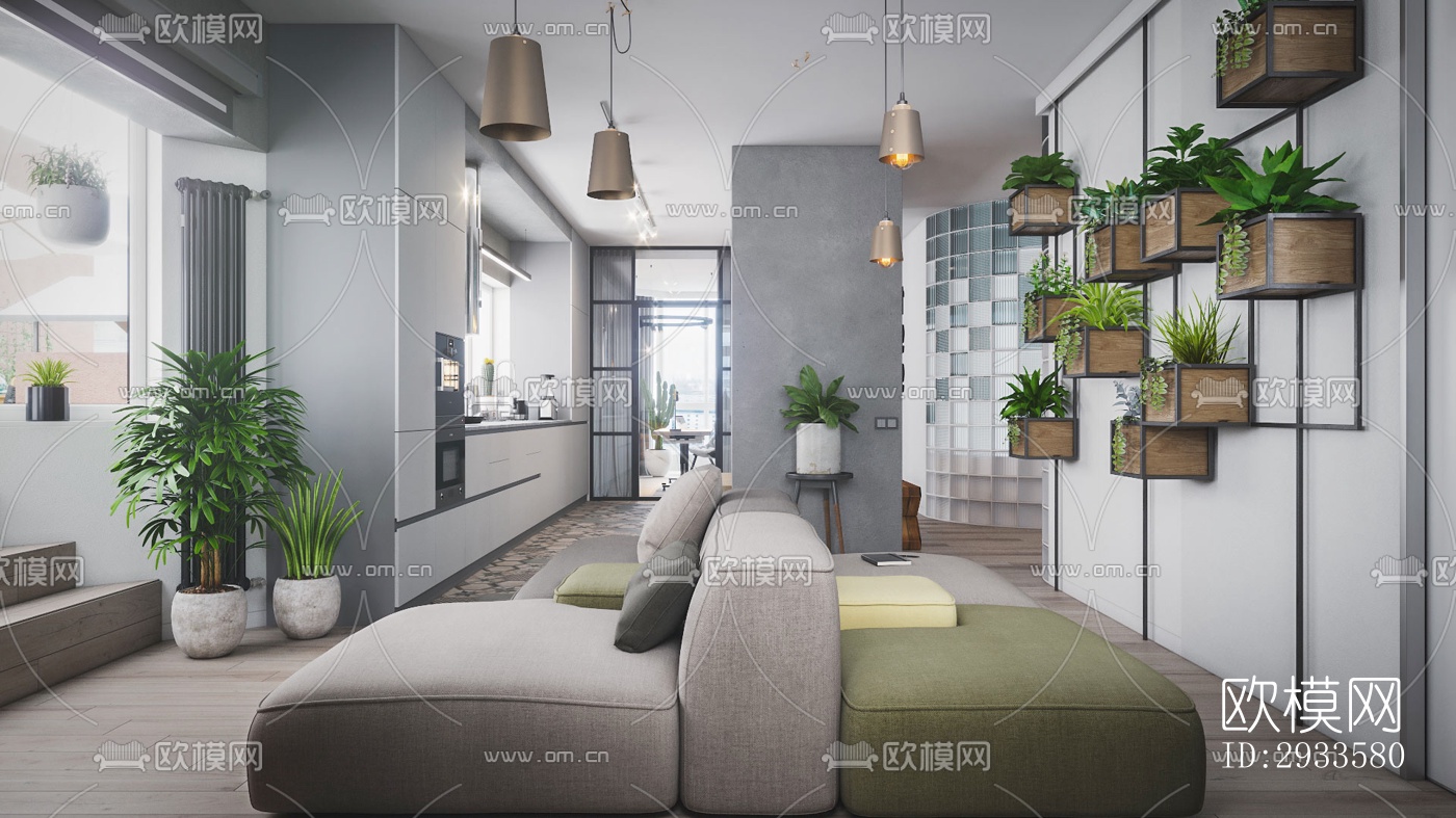北欧公寓效果图下载（渲染图16）