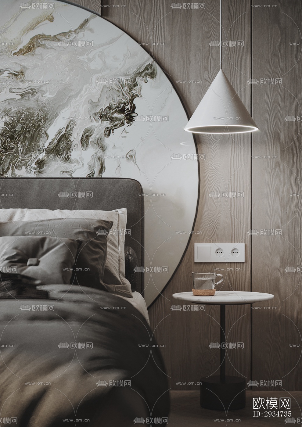 现代平层效果图下载（渲染图9）