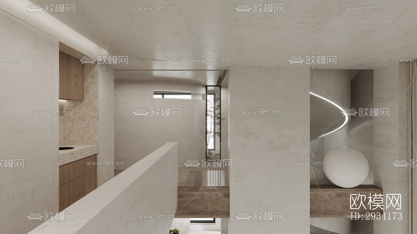 侘寂复式效果图下载（渲染图3）