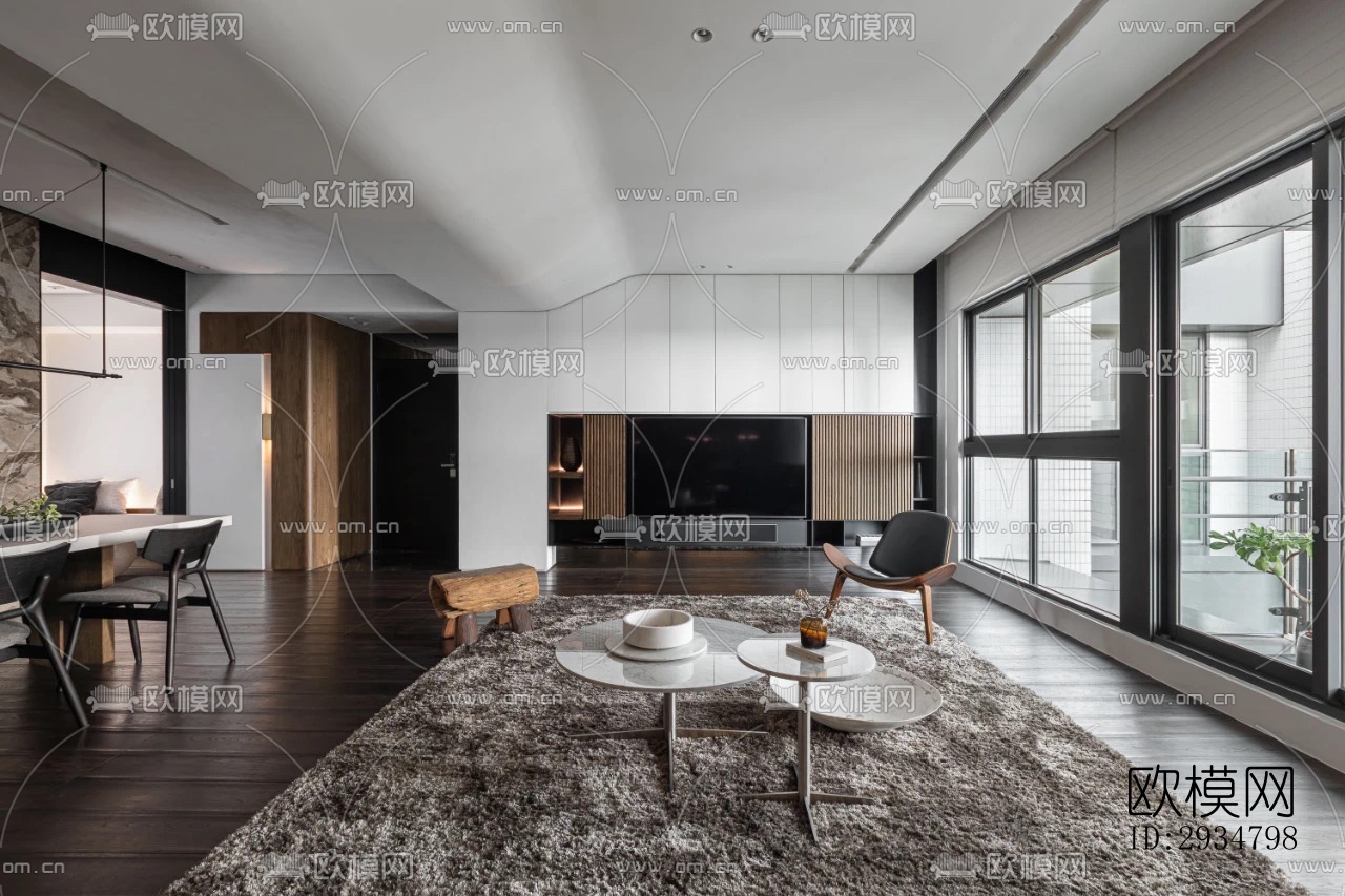 现代平层效果图下载（渲染图16）