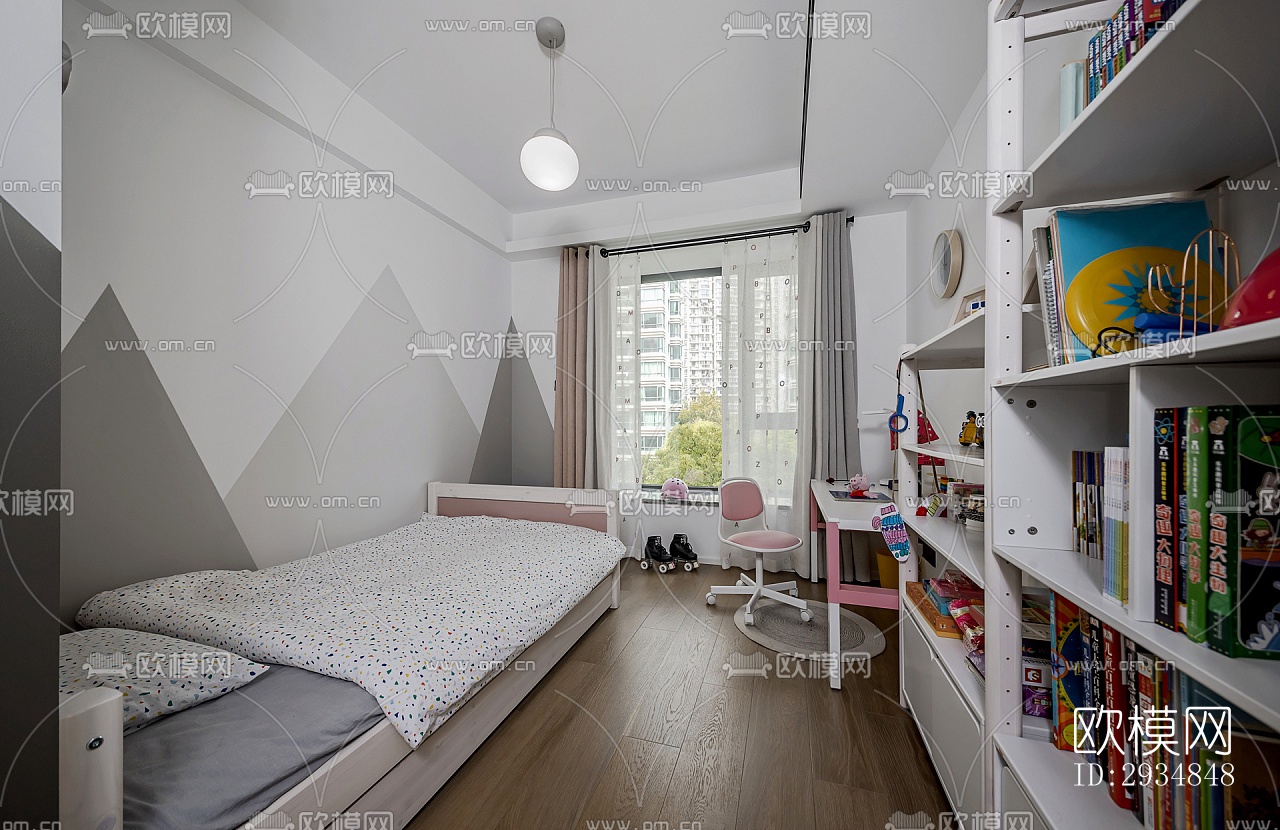 现代平层效果图下载（渲染图3）