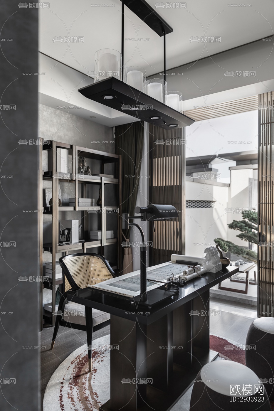 新中式别墅效果图下载（渲染图11）