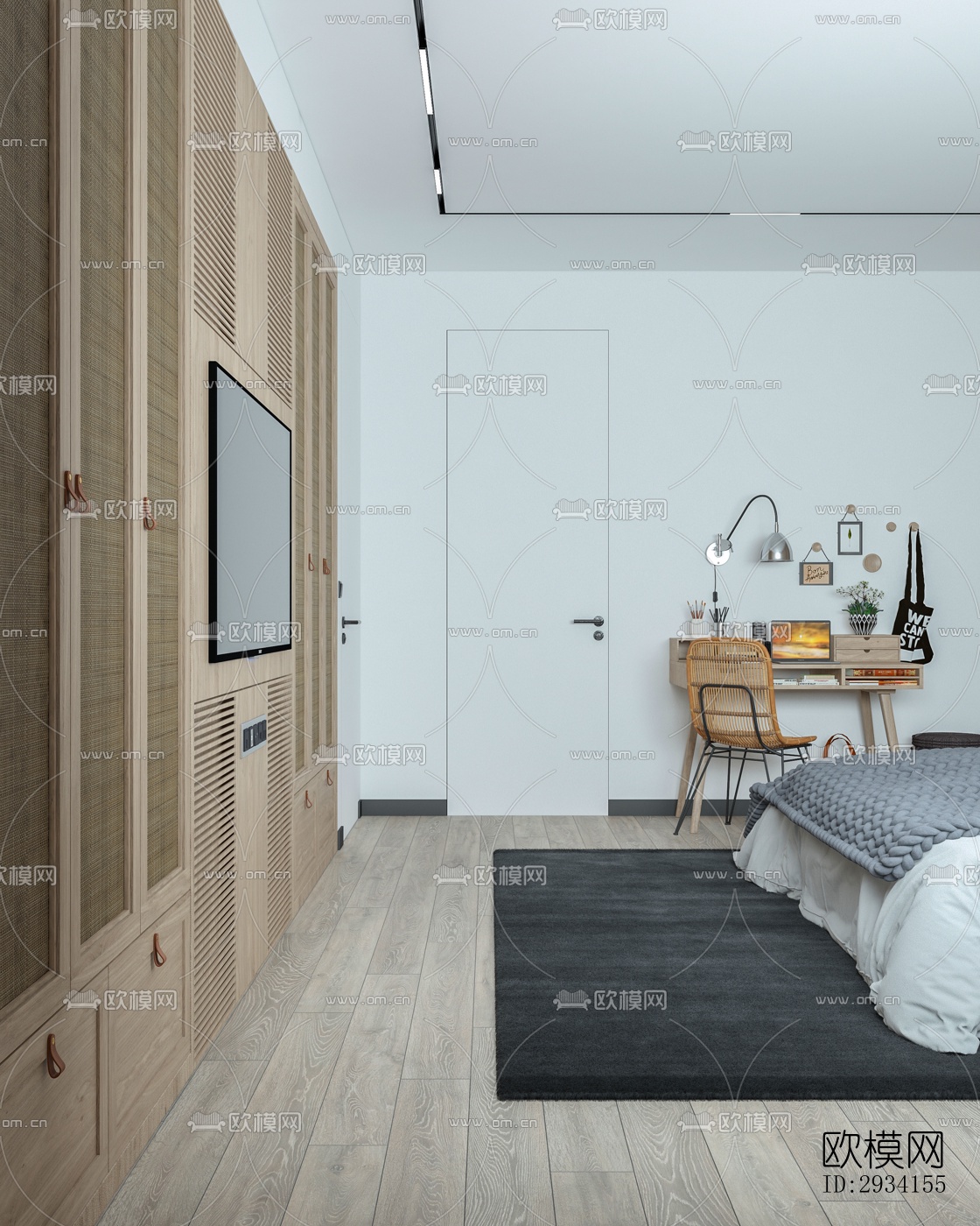 高级灰别墅效果图下载（渲染图4）