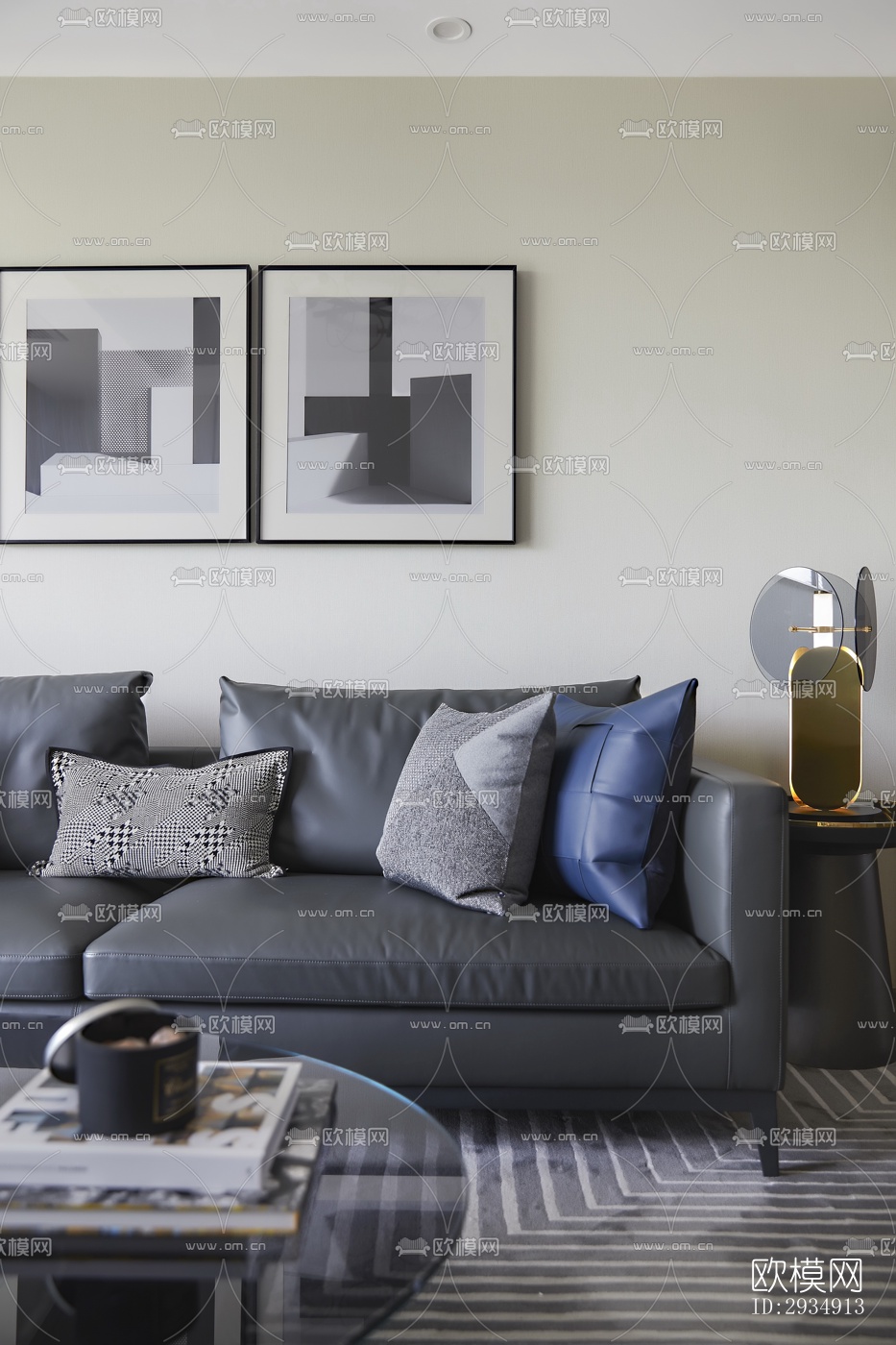 现代平层效果图下载（渲染图6）