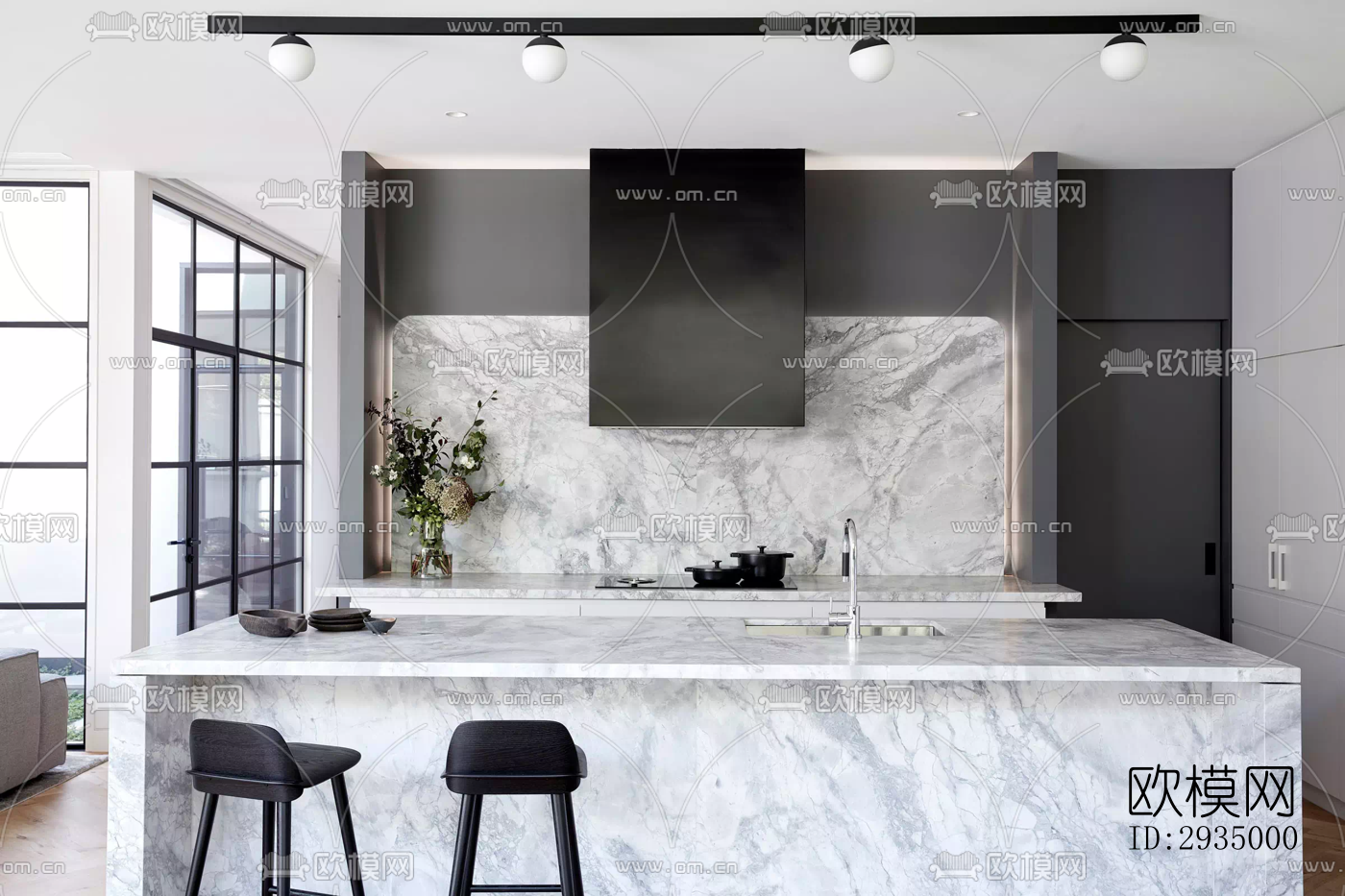 现代平层效果图下载（渲染图7）