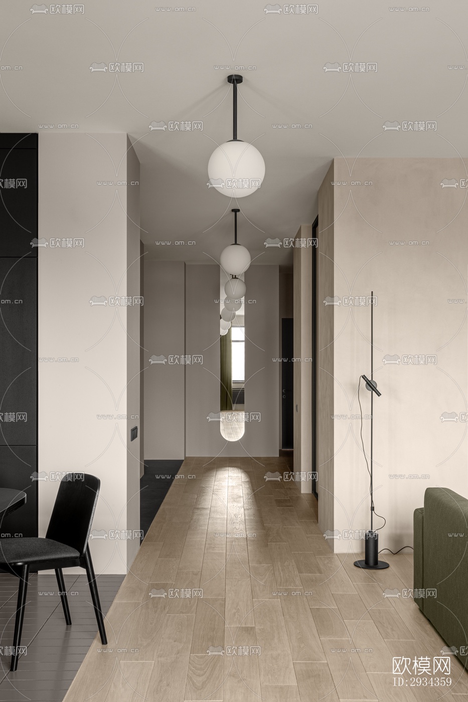 侘寂平层效果图下载（渲染图2）