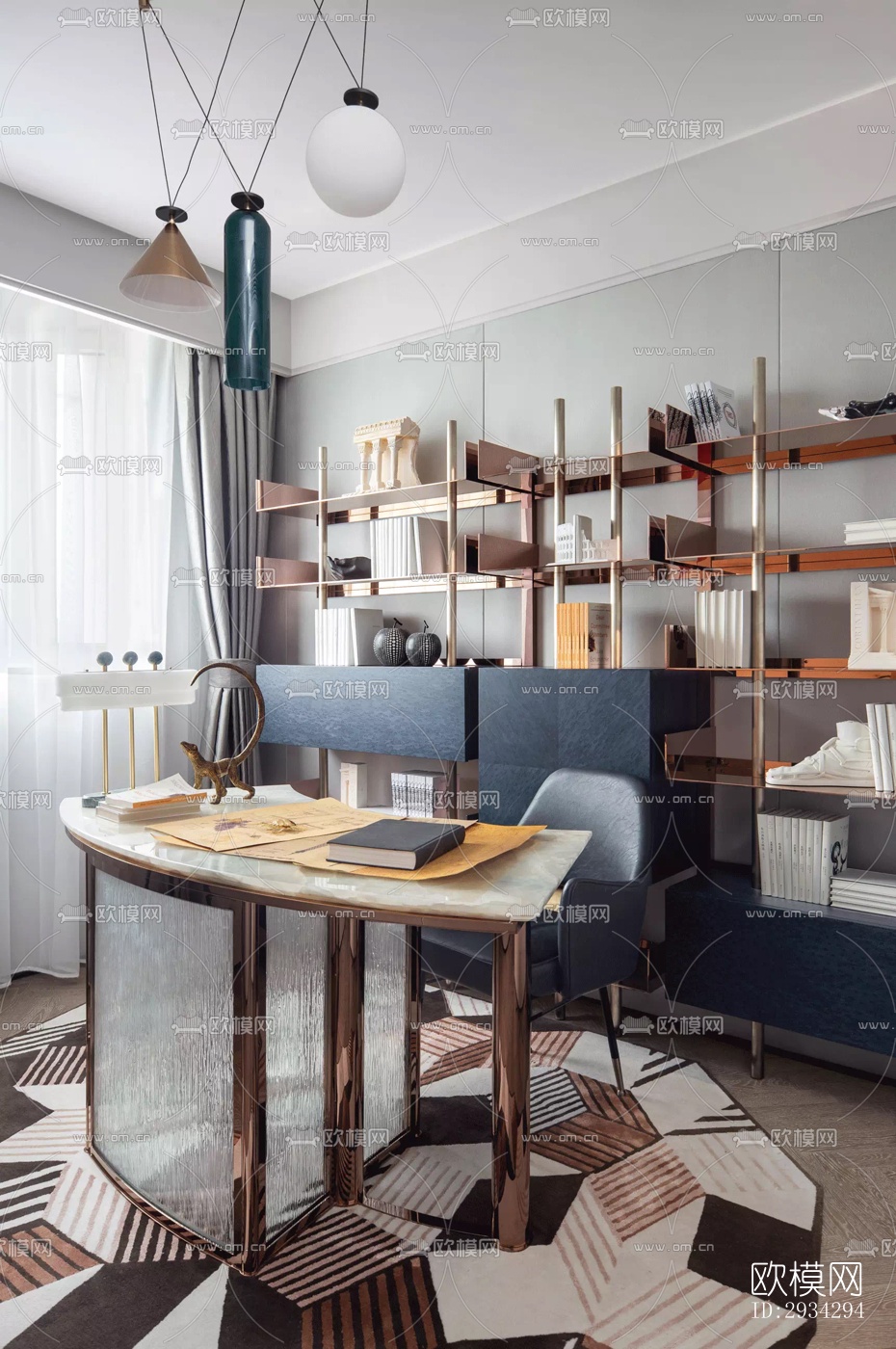 现代复式效果图下载（渲染图15）