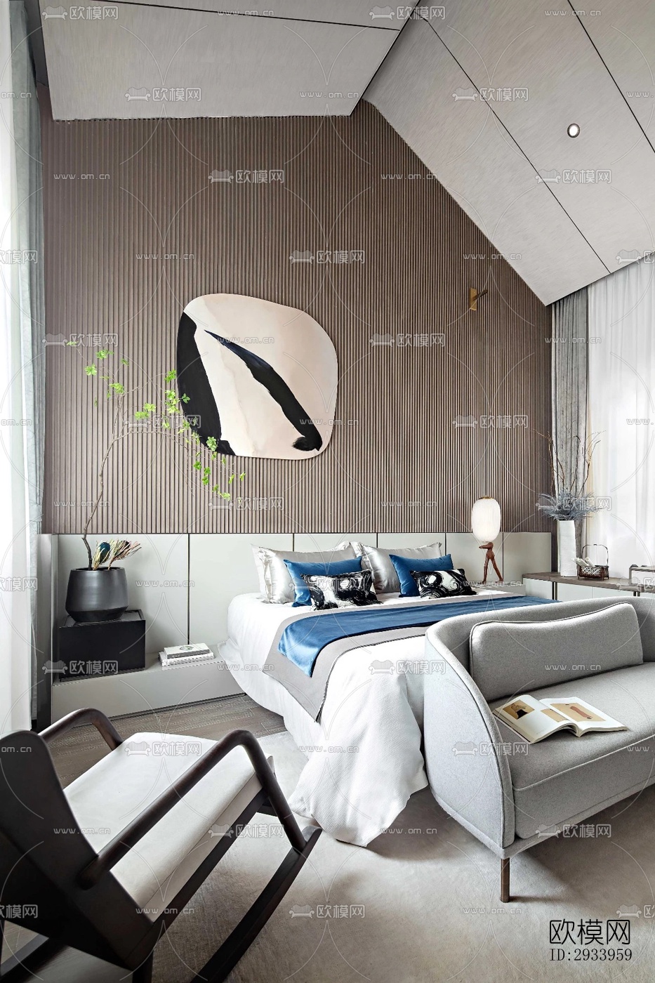 新中式别墅效果图下载（渲染图1）