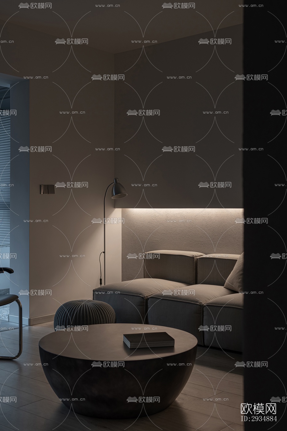 现代平层效果图下载（渲染图3）