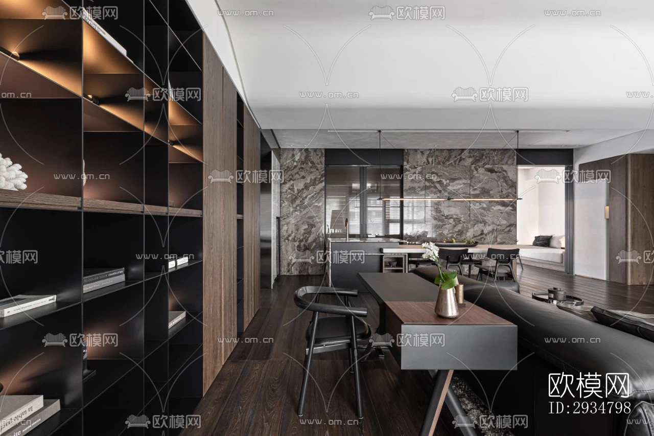 现代平层效果图下载（渲染图8）