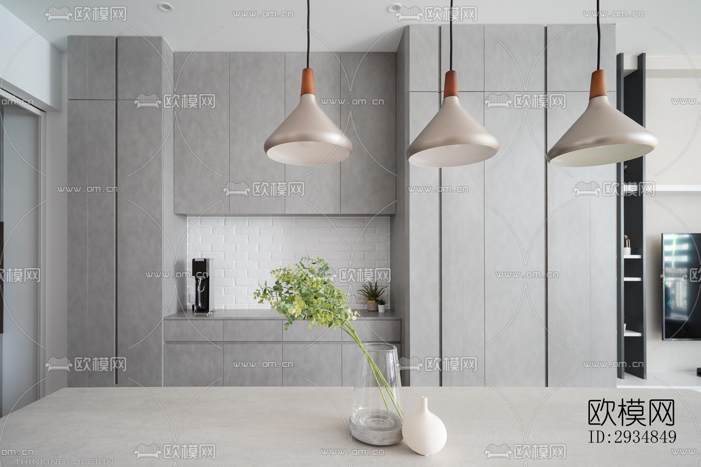 现代平层效果图下载（渲染图4）