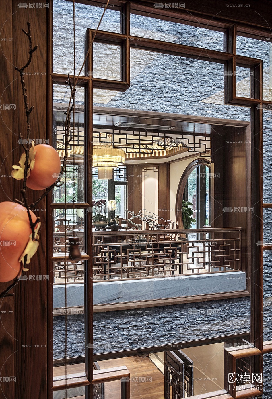 中式平层效果图下载（渲染图8）