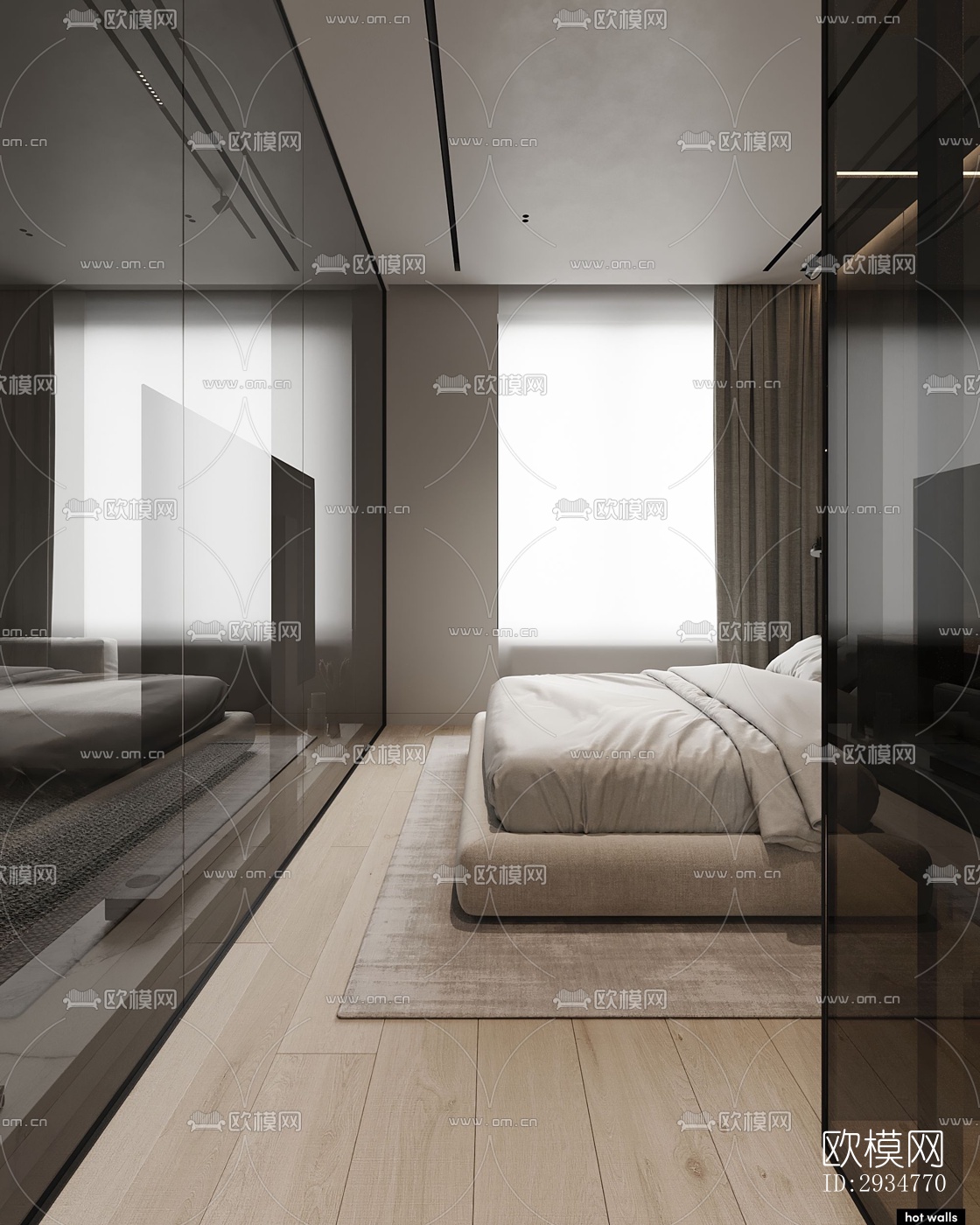 现代平层效果图下载（渲染图12）