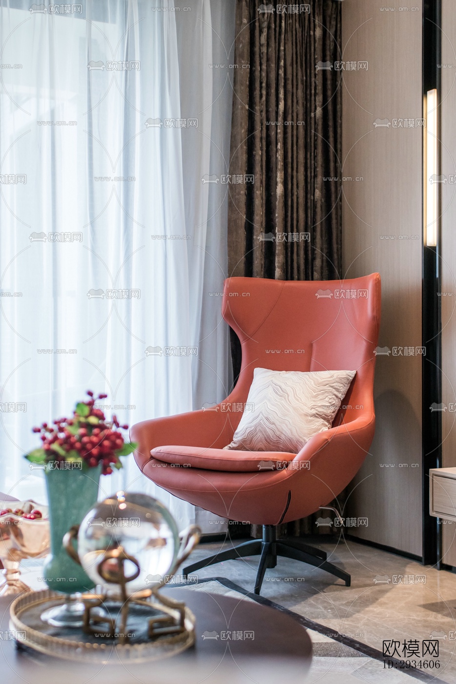 新中式平层效果图下载（渲染图17）