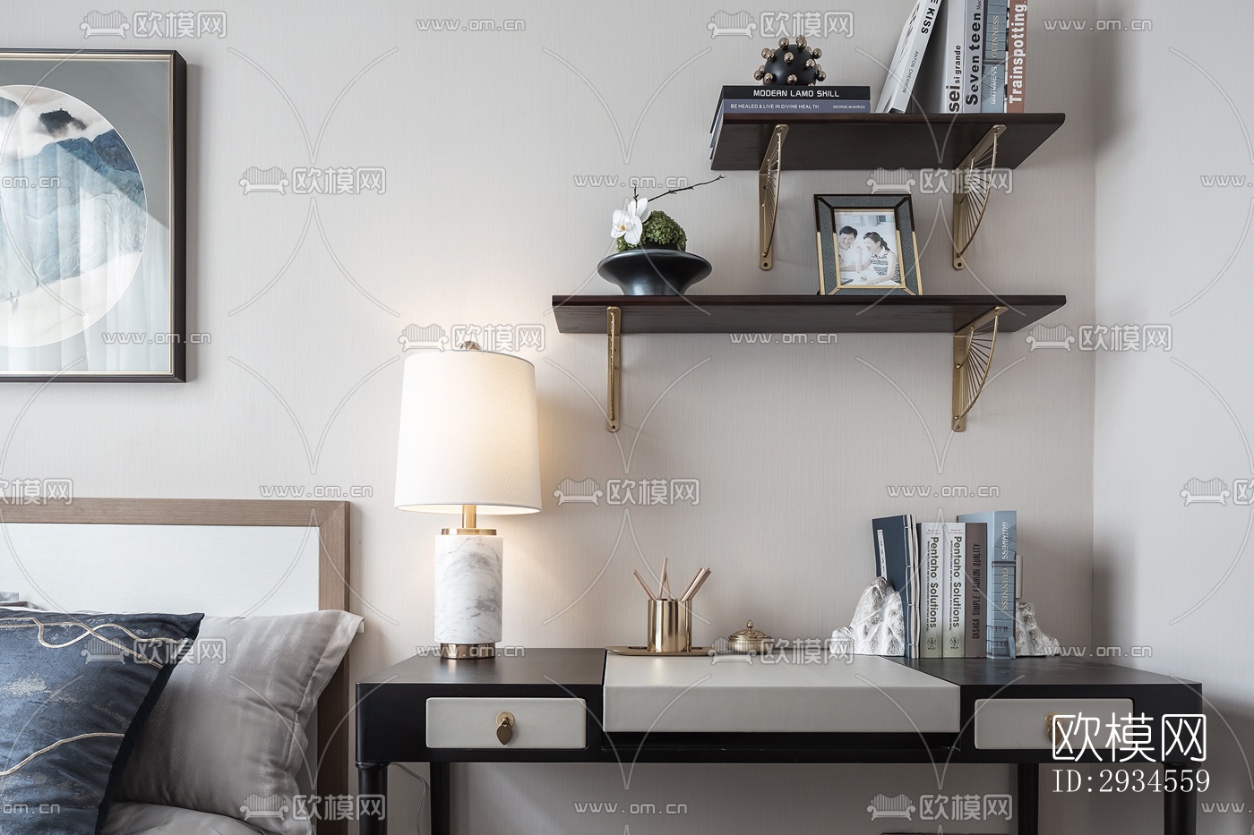 新中式平层效果图下载（渲染图11）