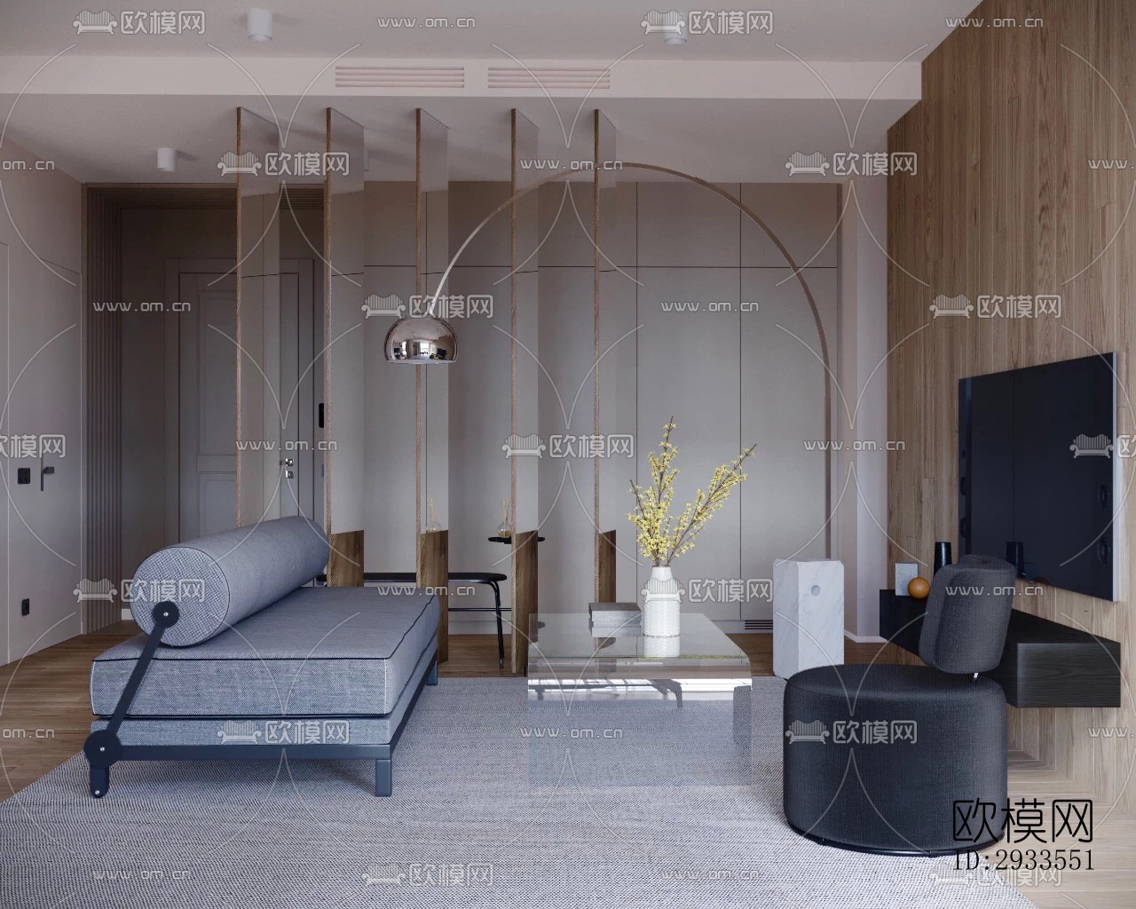 北欧公寓效果图下载（渲染图2）