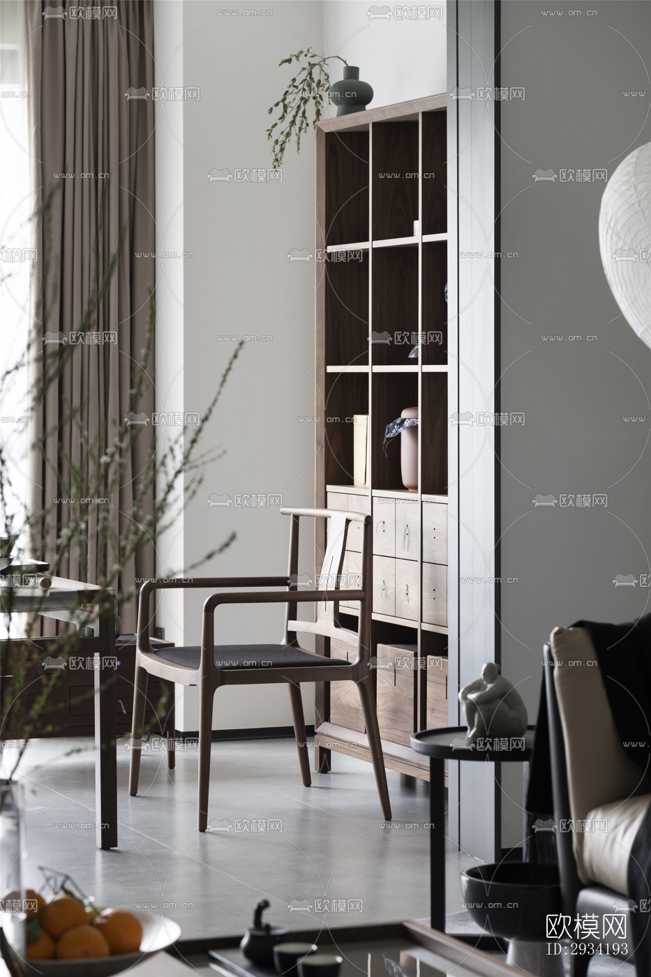 新中式复式效果图下载（渲染图5）