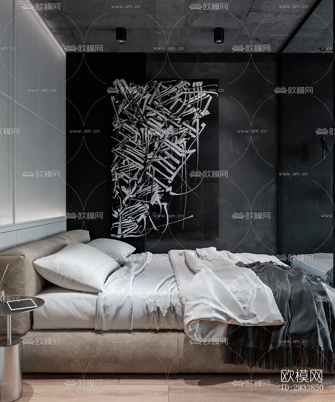 高级灰公寓效果图下载（渲染图3）