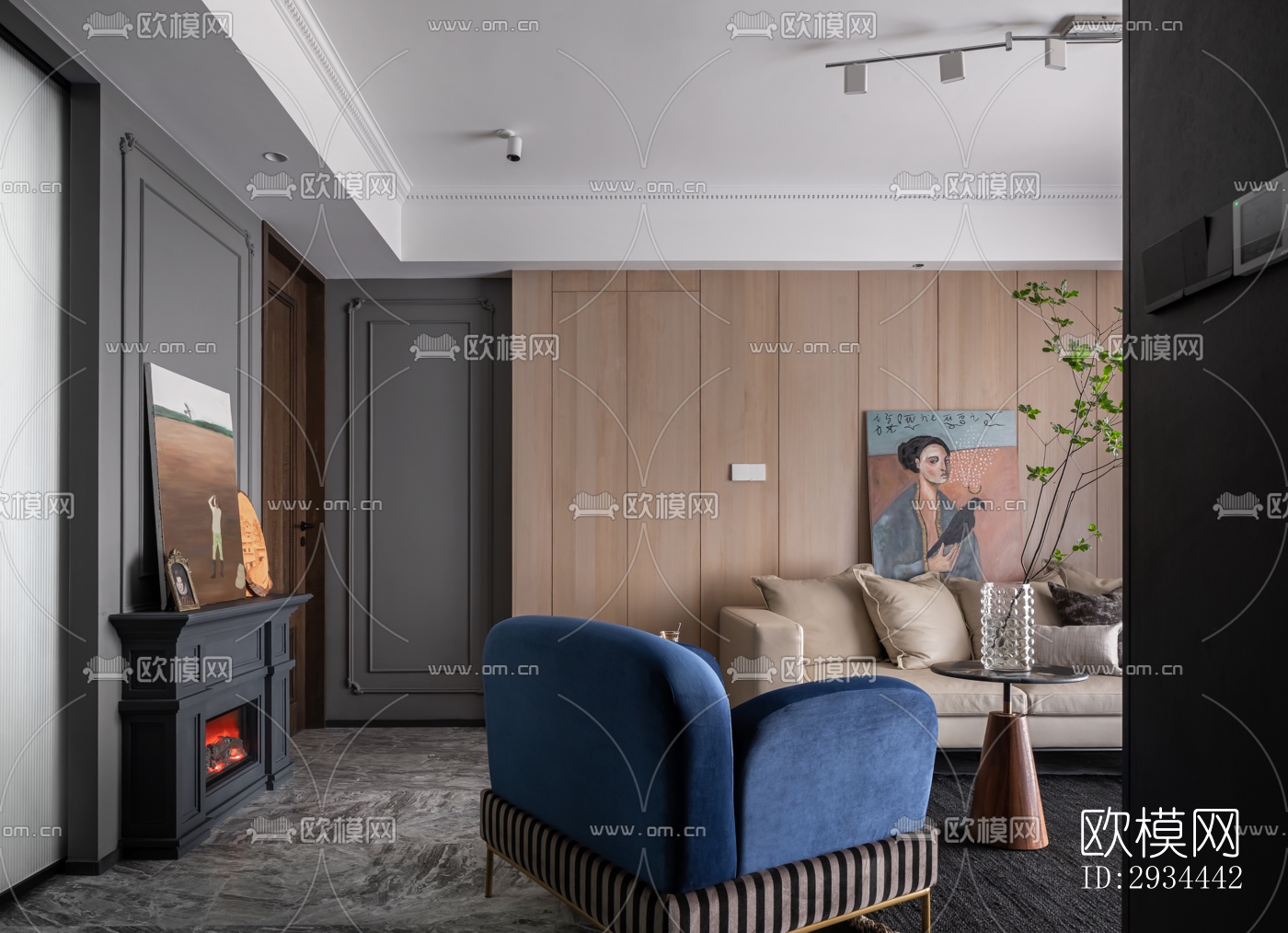 后现代平层效果图下载（渲染图18）