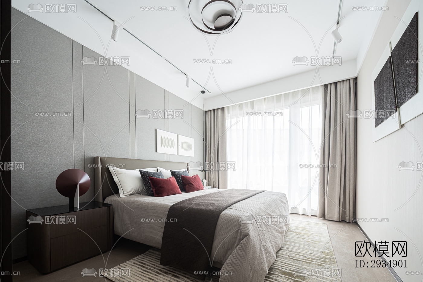 现代平层效果图下载（渲染图2）