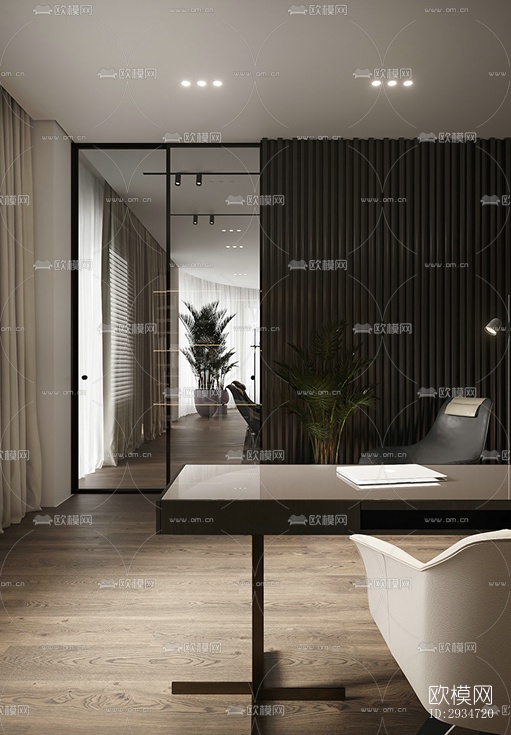 现代平层效果图下载（渲染图9）