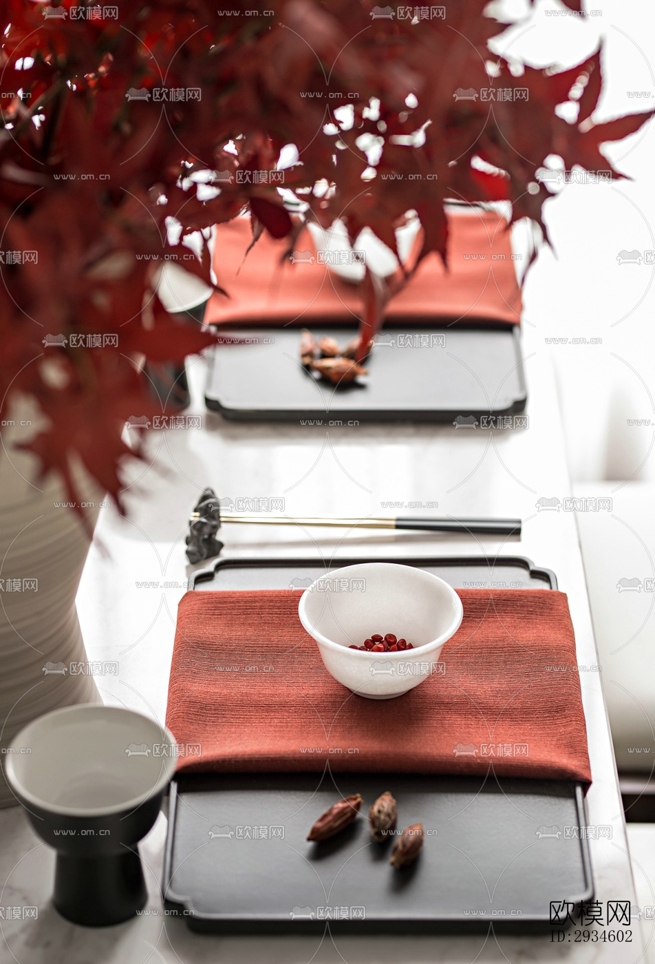 新中式平层效果图下载（渲染图10）