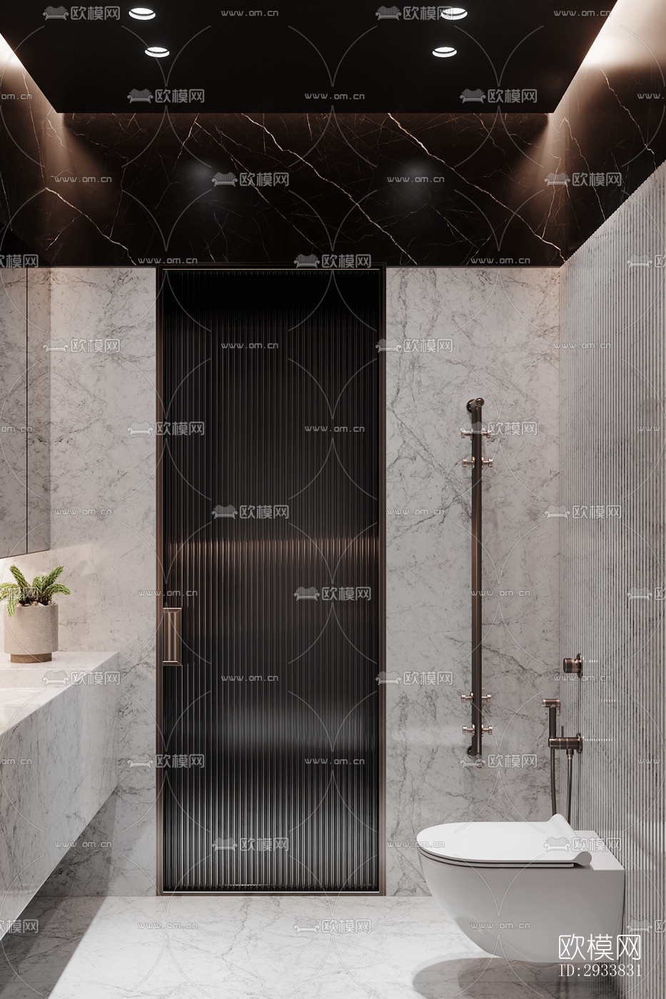 高级灰公寓效果图下载（渲染图1）