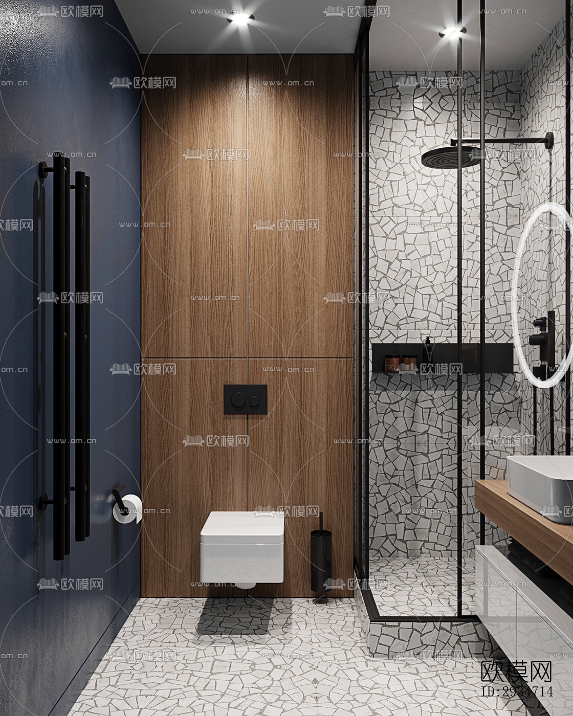 现代平层效果图下载（渲染图15）