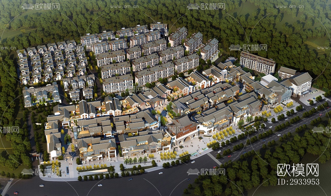 新中式别墅效果图下载（渲染图5）