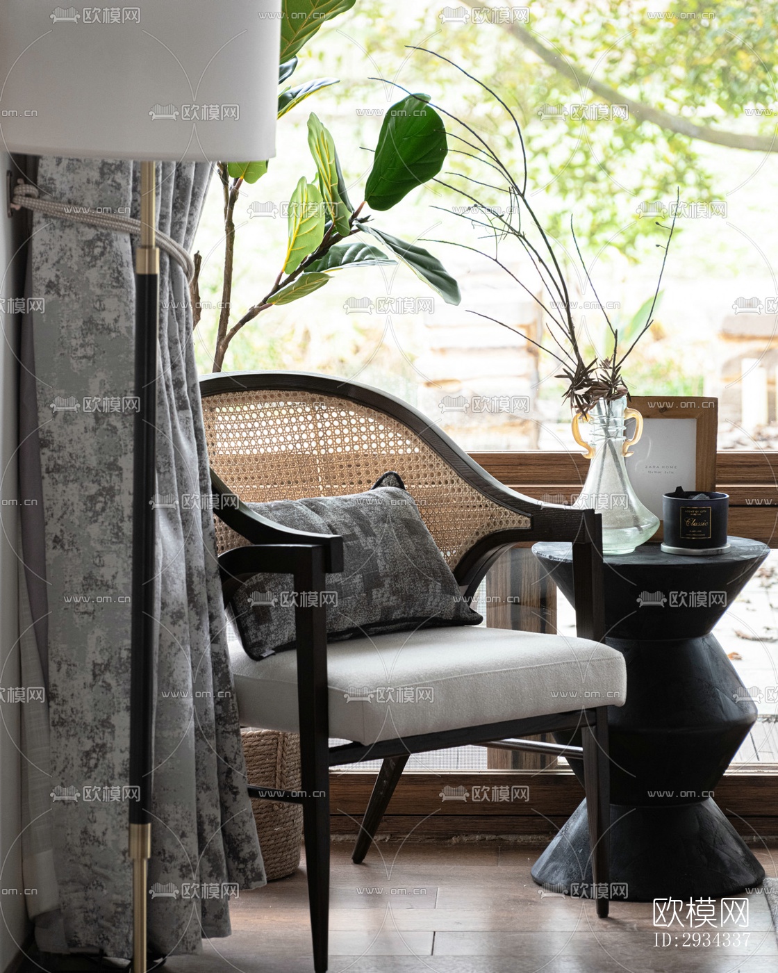 中式平层效果图下载（渲染图7）