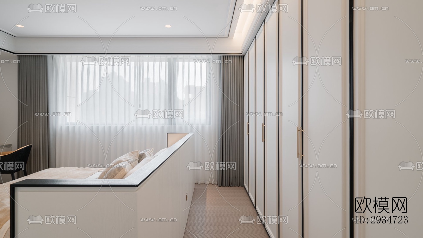 现代平层效果图下载（渲染图9）