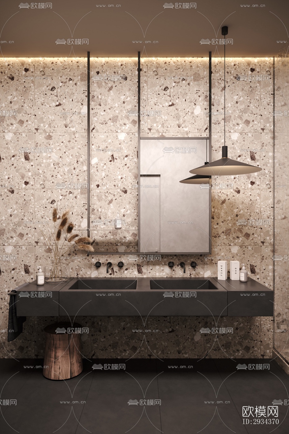 侘寂平层效果图下载（渲染图12）