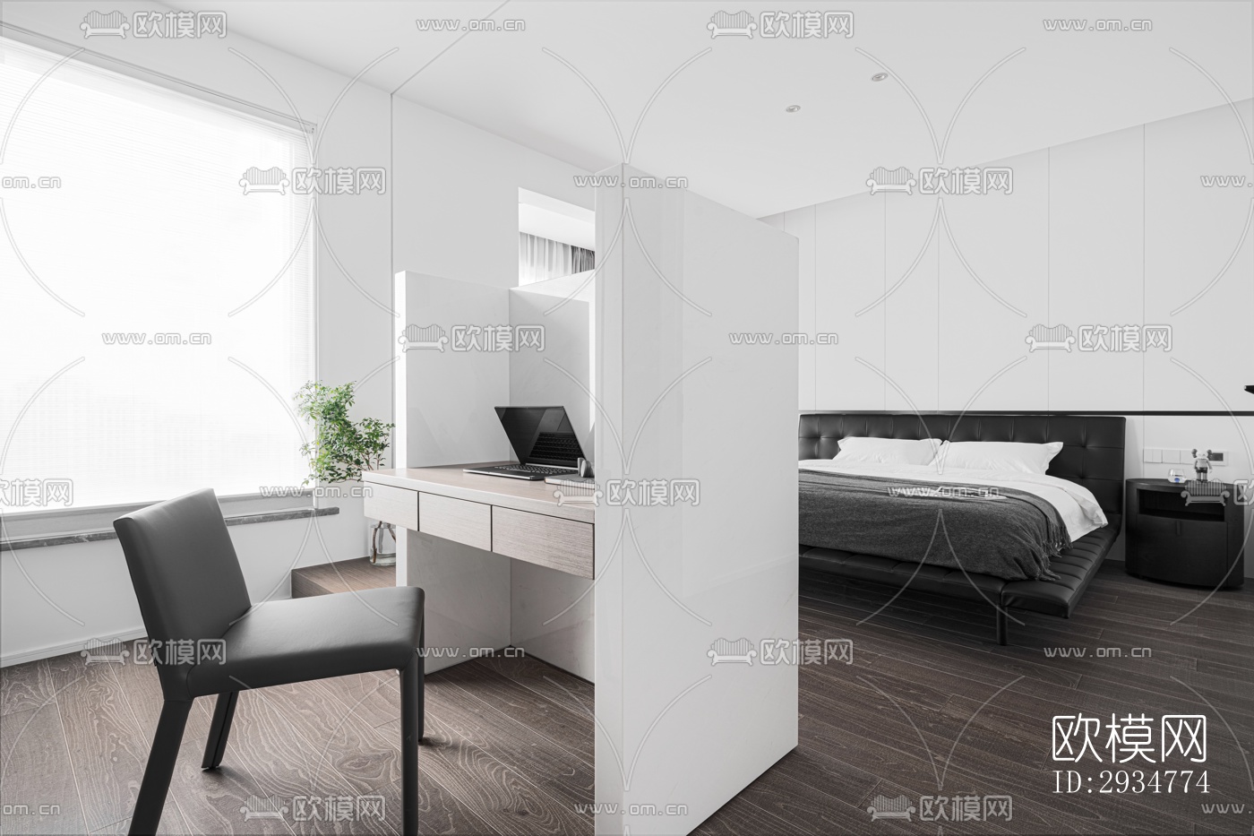 现代平层效果图下载（渲染图4）