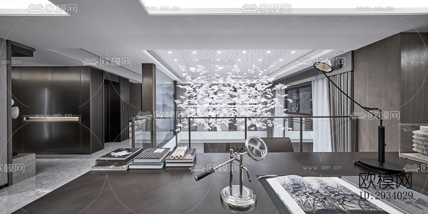 新中式别墅效果图下载（渲染图13）