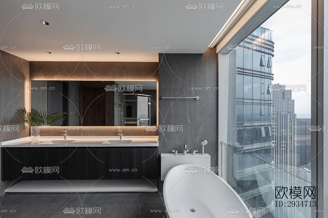 现代平层效果图下载（渲染图11）