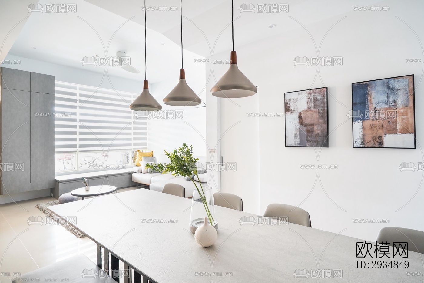 现代平层效果图下载（渲染图8）