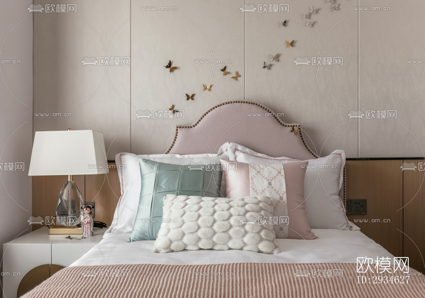 新中式平层效果图下载（渲染图5）