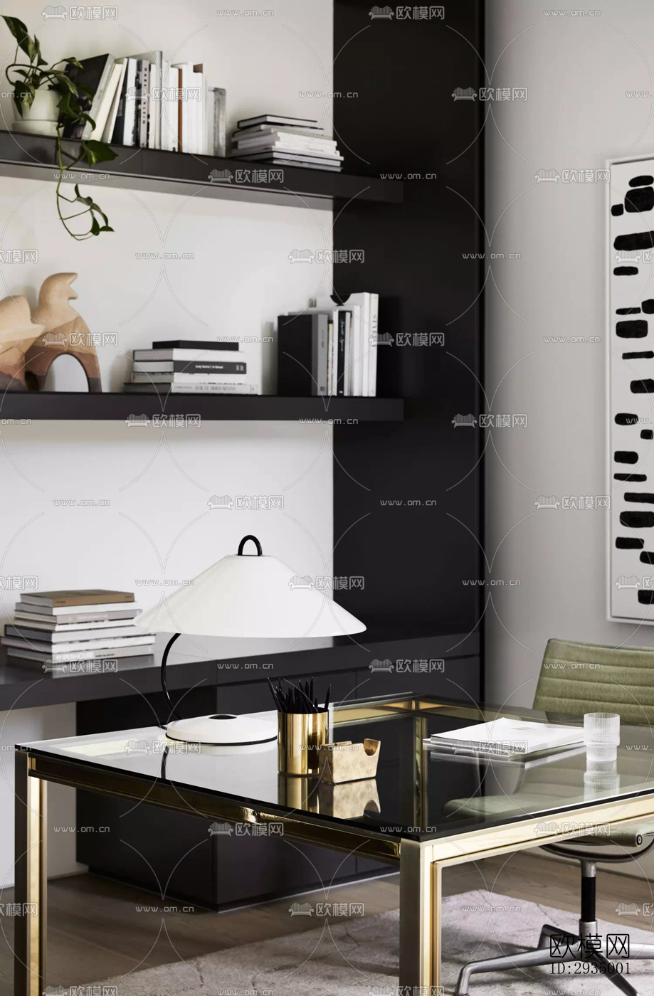 现代平层效果图下载（渲染图5）