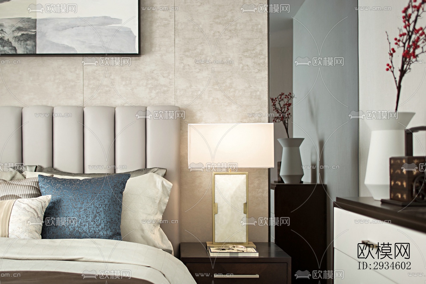 新中式平层效果图下载（渲染图17）