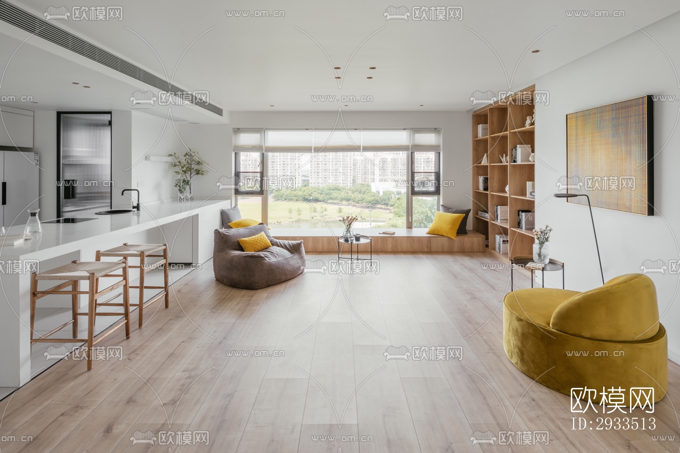 北欧公寓效果图下载（渲染图1）