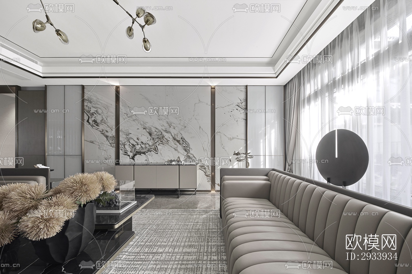 新中式别墅效果图下载（渲染图5）